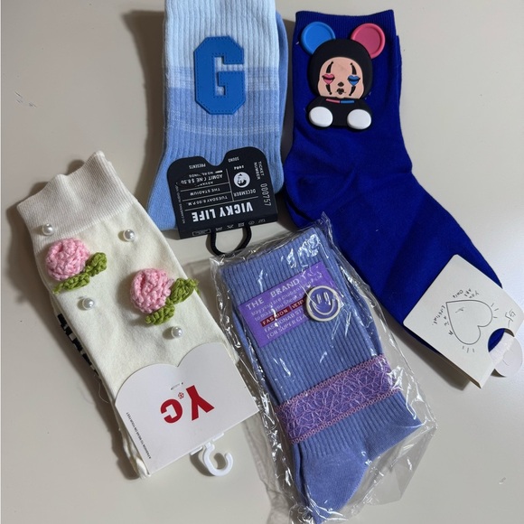 None Accessories - Womens Cotton Wool Crew Socks Set